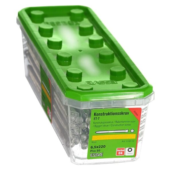 Puuliitosruuvi ET-T 6.2x220mm 50 kpl