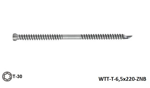 Puuliitosruuvi WT-T 6.5x220 ZNB itseporaus